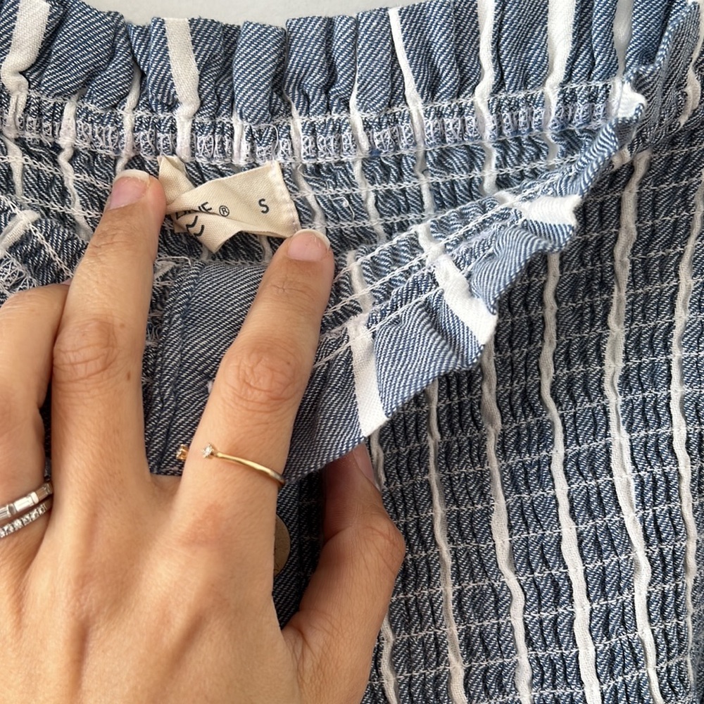 Cotton striped smocked tube top with ruffles - Picture 5 of 5